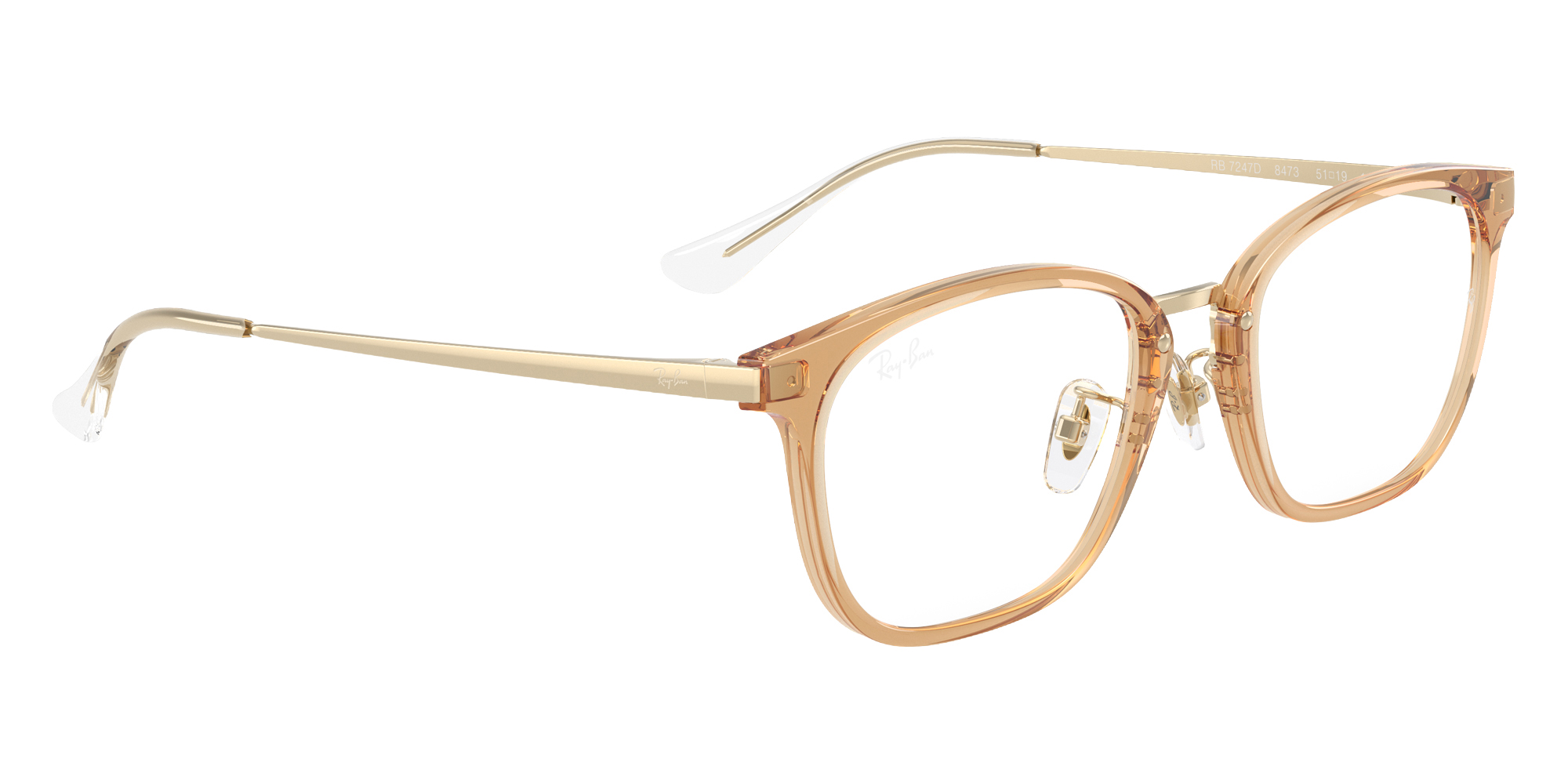 Color: Transparent Brown on Pale Gold (8473) - Ray-Ban RX7247D847351