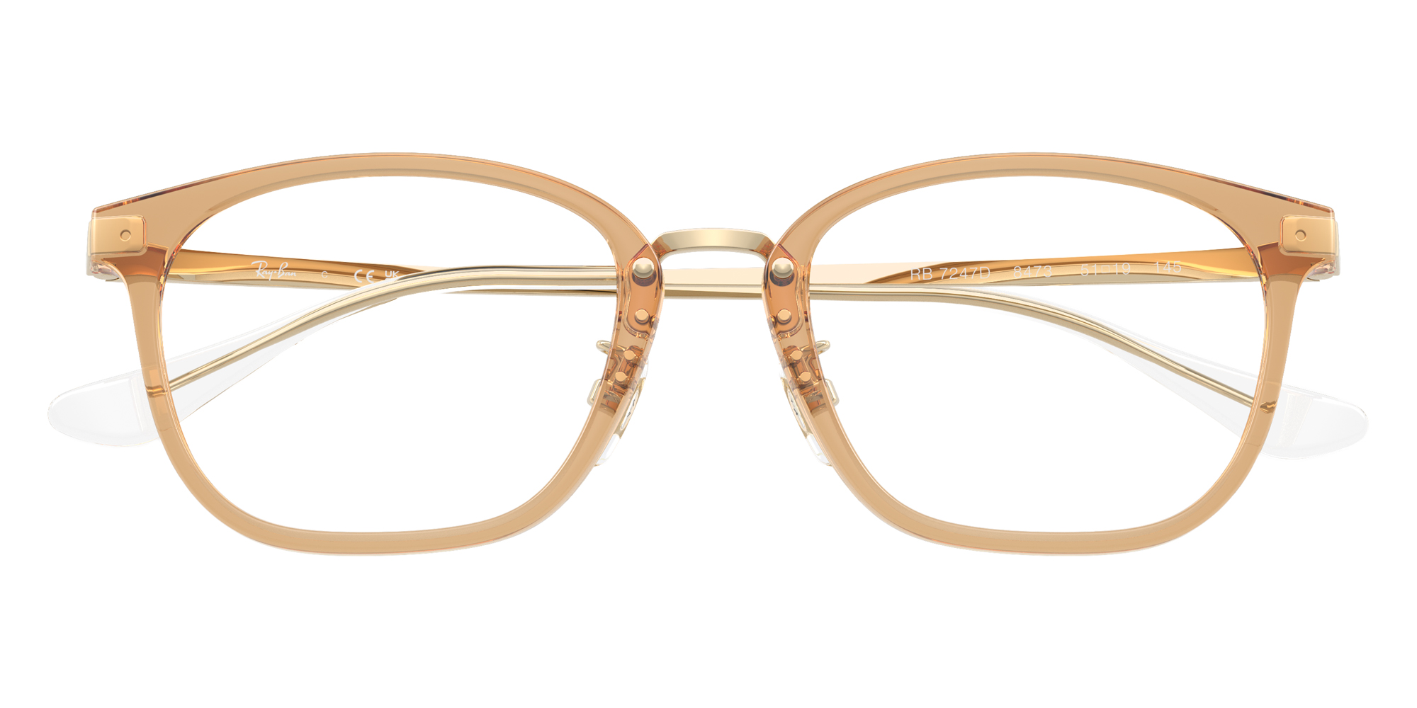 Color: Transparent Brown on Pale Gold (8473) - Ray-Ban RX7247D847351