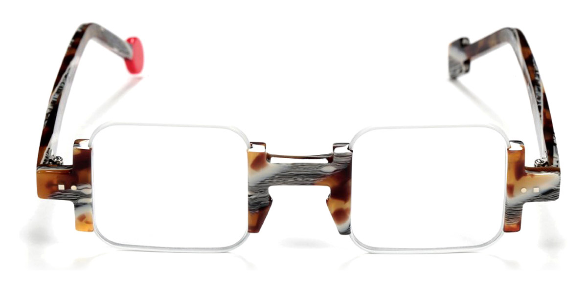 Color: Satin White/Shiny Vintage Tortoise (220) - Sabine Be SBESQU220139542
