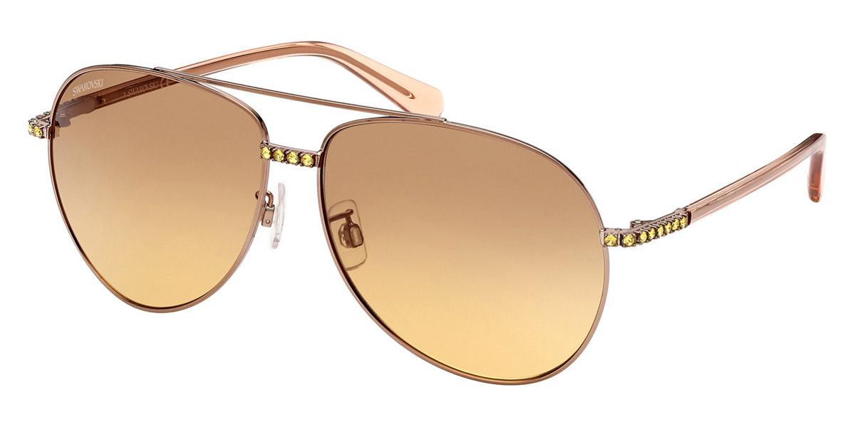 Swarovski™ SK0343-H 36F 62 Shiny Dark Bronze Sunglasses