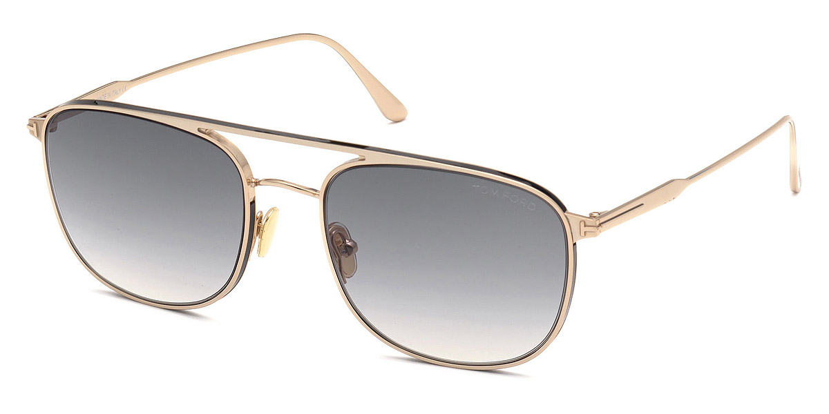 TOM FORD Jake FT0827 28B Shiny Rose Gold Grad Smoke Metal 56 mm Men/'s Sunglasses