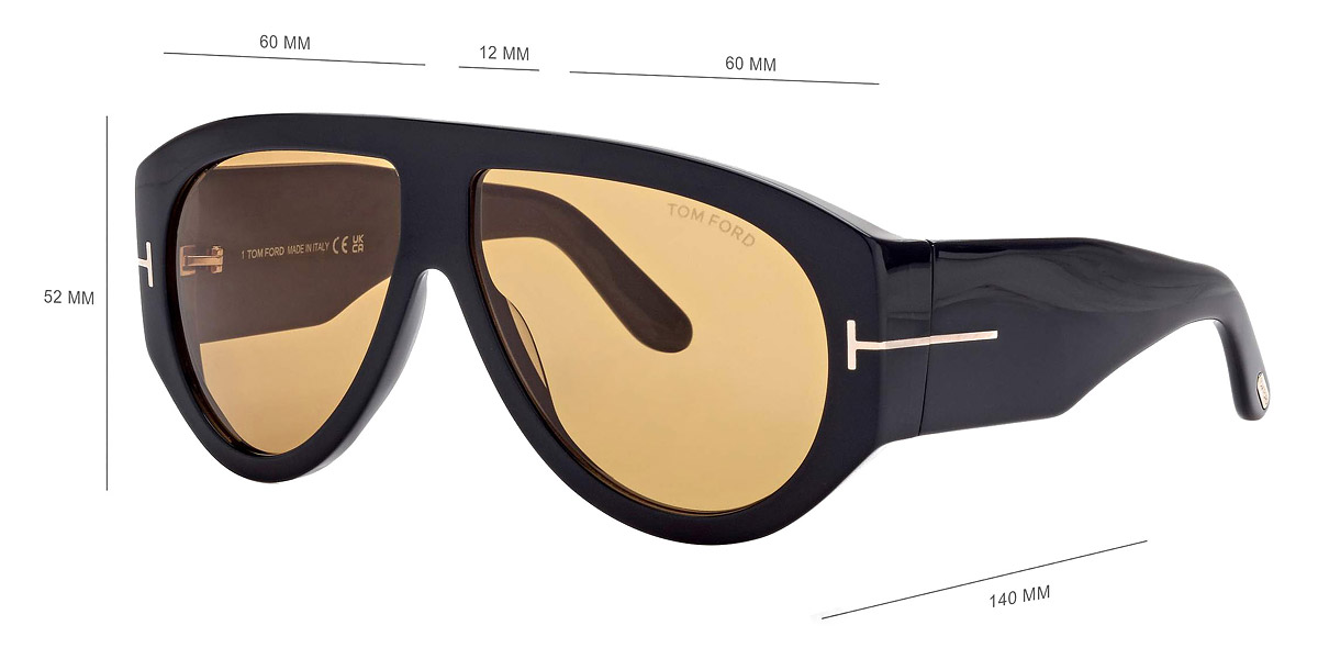Color: Shiny Black/T Logo (01E) - Tom Ford FT1044Bronson01E60