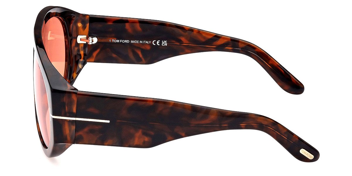 Color: Shiny Dark Havana/T Logo (52S) - Tom Ford FT1044Bronson52S60