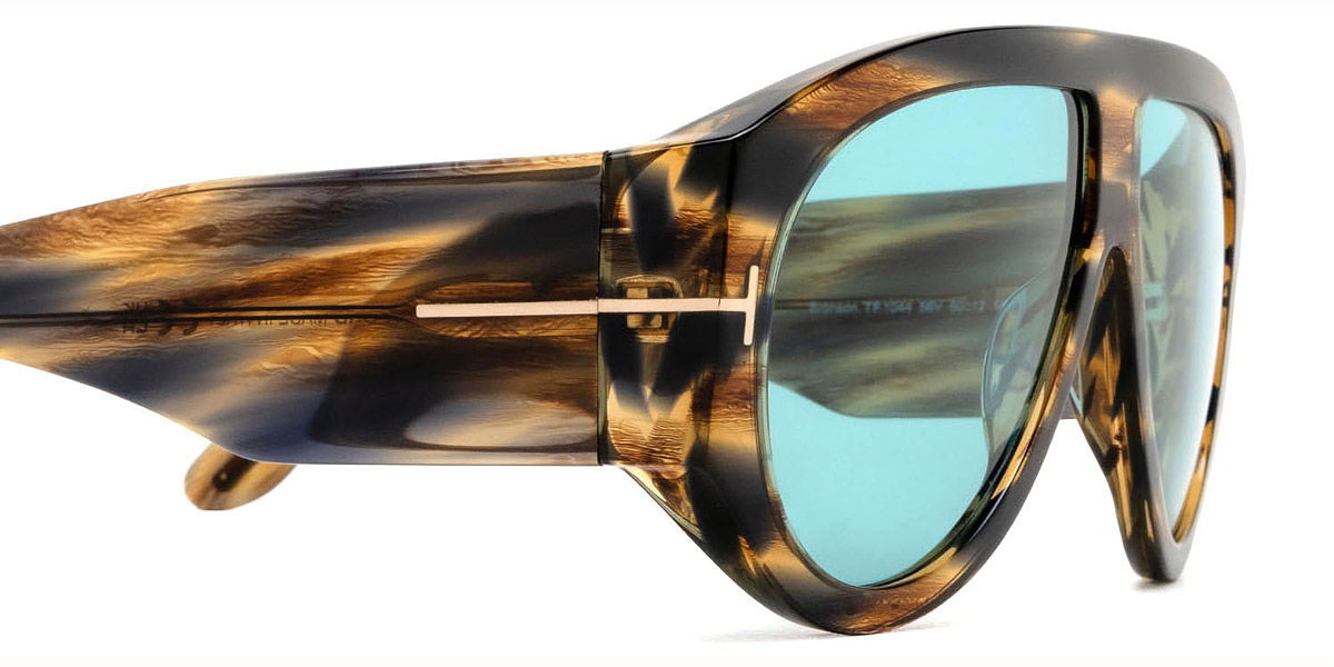 Color: Shiny Dark Havana/T Logo (56V) - Tom Ford FT1044Bronson56V60