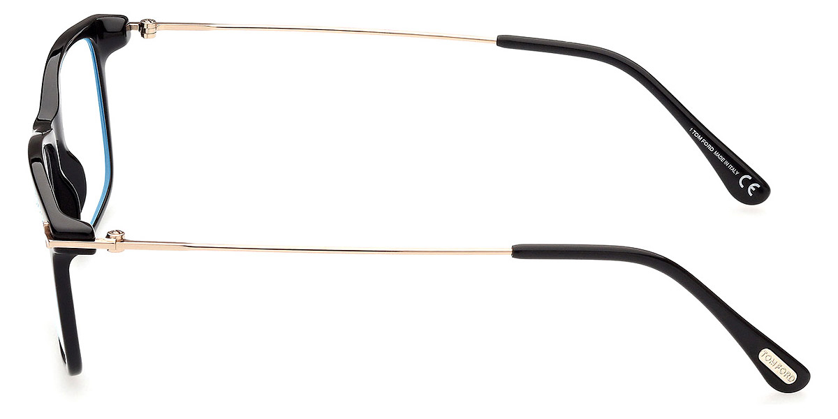 Tom Ford™ FT5758-B 001 54 Shiny Black/Shiny Rose Gold/T Logo Eyeglasses