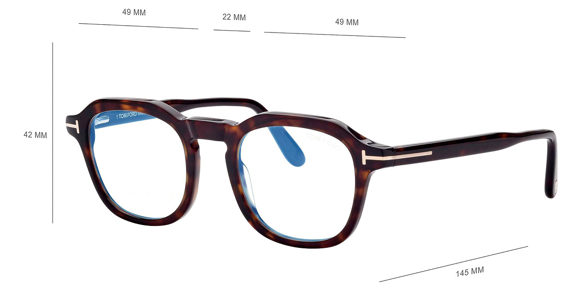 Color: Shiny Dark Havana/T Logo (052) - Tom Ford FT5836-B05249