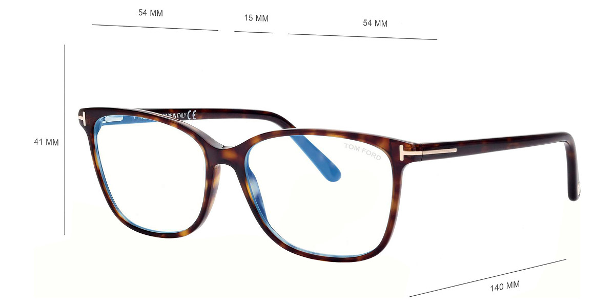 Color: Shiny Dark Havana/T Logo (052) - Tom Ford FT5842-B05254