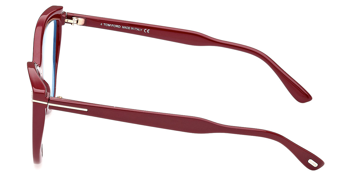 Tom Ford FT5843 B 074 56 Shiny Bordeaux T Logo Eyeglasses