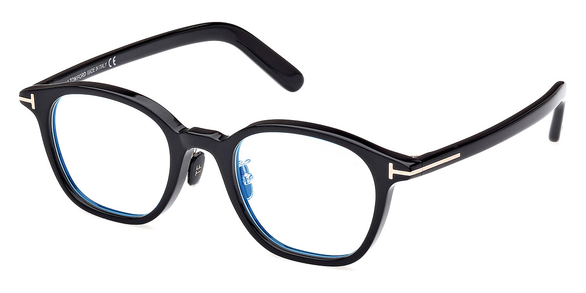 Tom Ford™ FT5858-D-B 001 49 Shiny Black/T Logo Eyeglasses