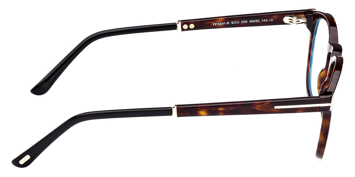 Color: Classic Dark Havana/Shiny Rose Gold/T Logo (056) - Tom Ford FT5891-B05649