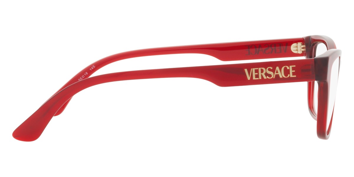 Versace™ VE3316 388 55 Transparent Red Eyeglasses