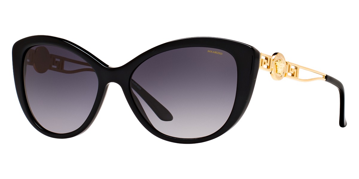 Versace Womens Polarized VE4295-GB1/T3-57 Black Butterfly Sunglasses