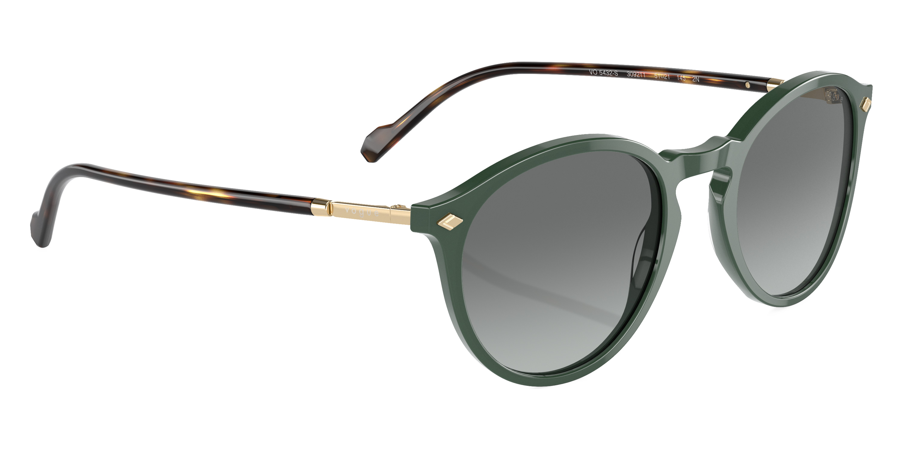 Color: Dusty Green/Total Dark Havana (309211) - Vogue VO5432S30921151