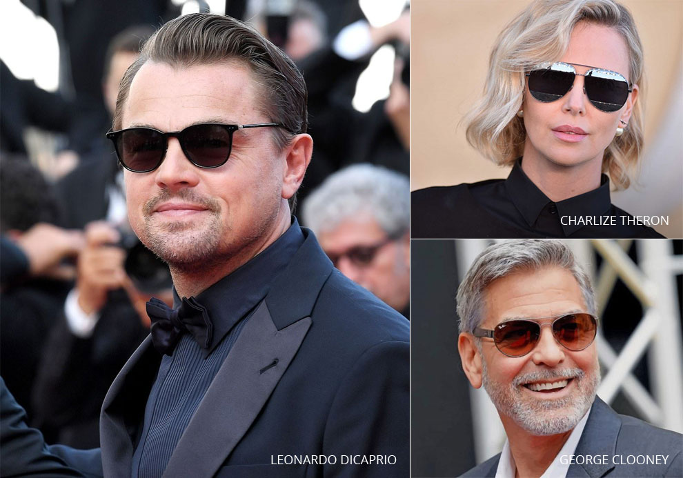 Celebrities wearing sunglasses